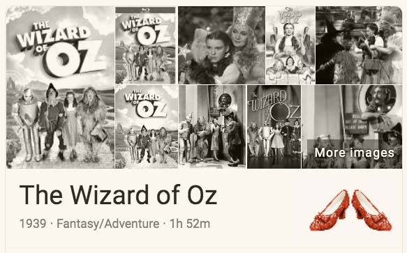 Google Wizard of Oz Easter Egg